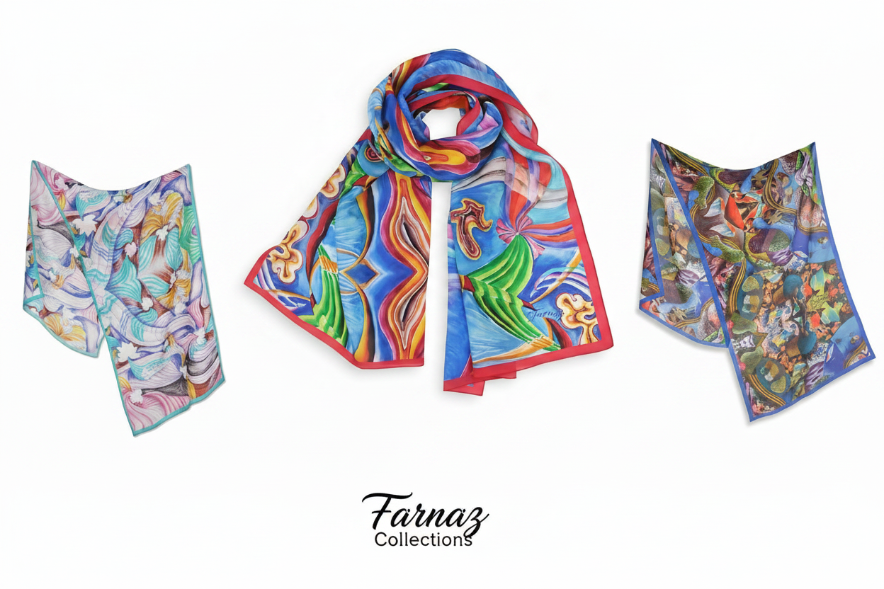 Farnaz Collections – Visuel composite collection foulards