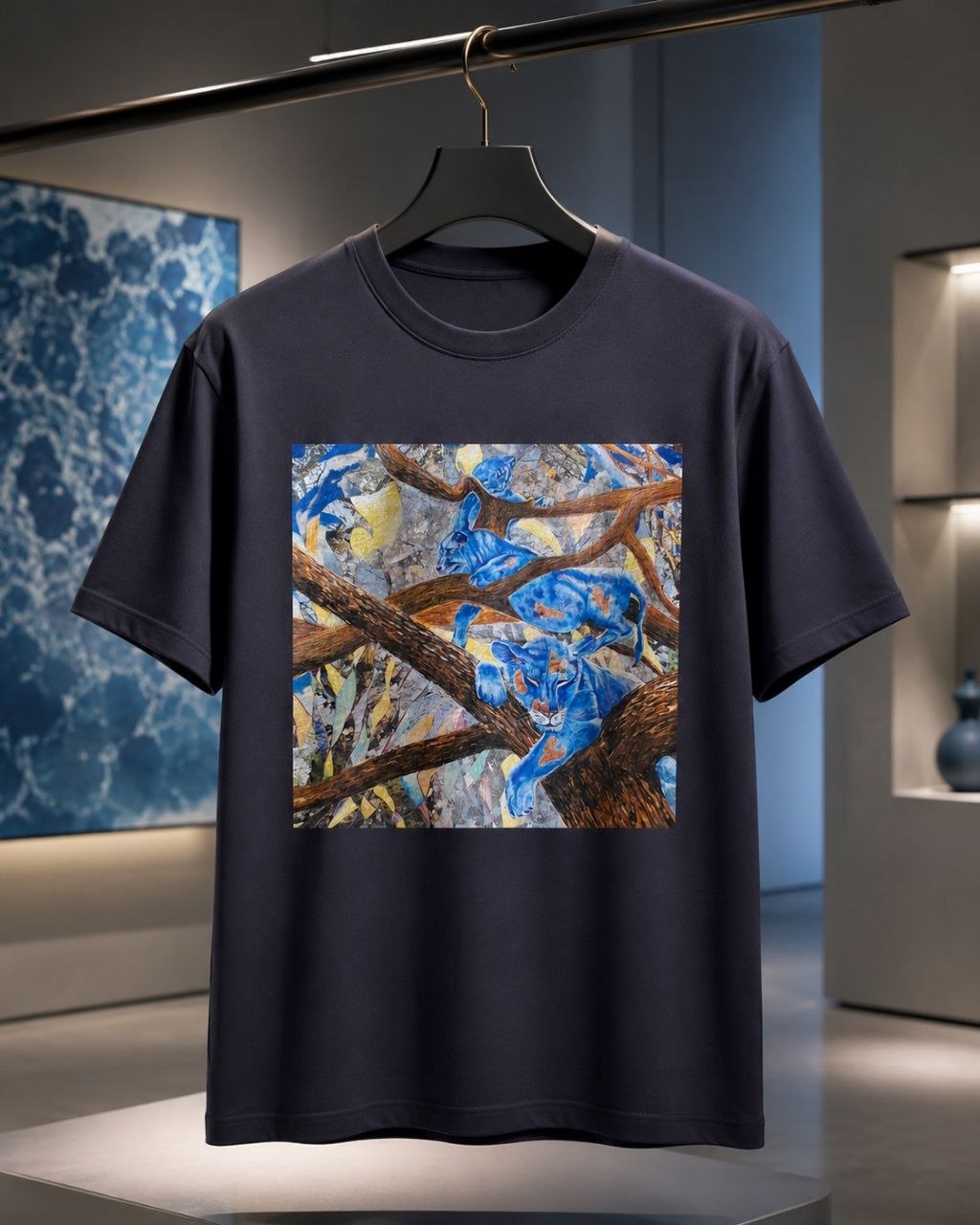 T-shirt artistique – Les Lions Bleus après la Chasse