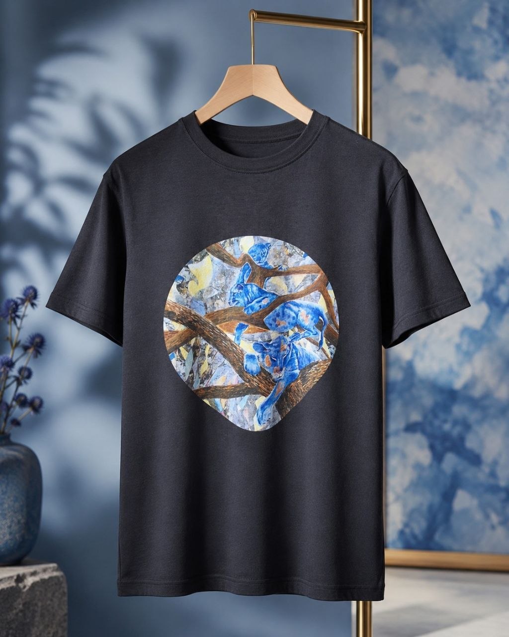 T-shirt artistique – Les Lions Bleus après la Chasse