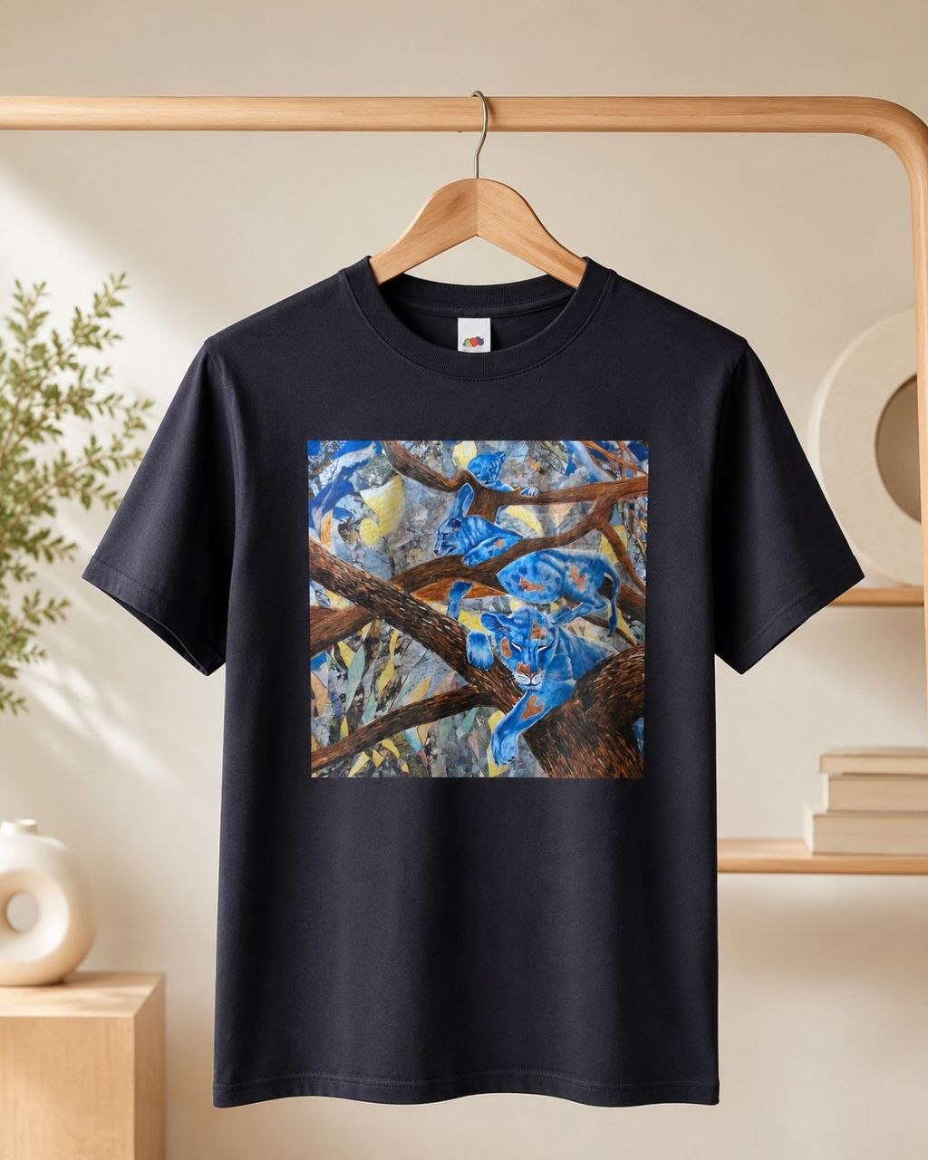 T-shirt artistique – Les Lions Bleus après la Chasse