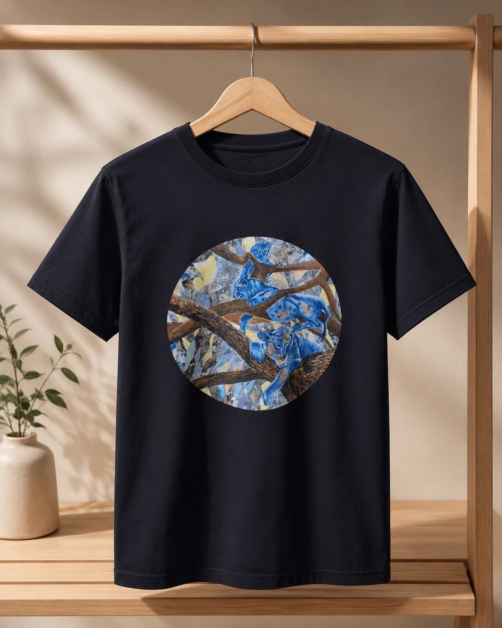 T-shirt artistique – Les Lions Bleus après la Chasse