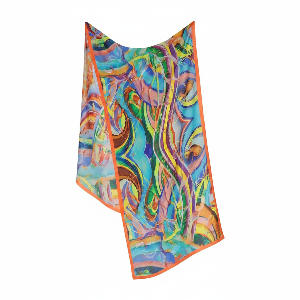 Foulard Arbre de Vie – Vue déployée fond blanc