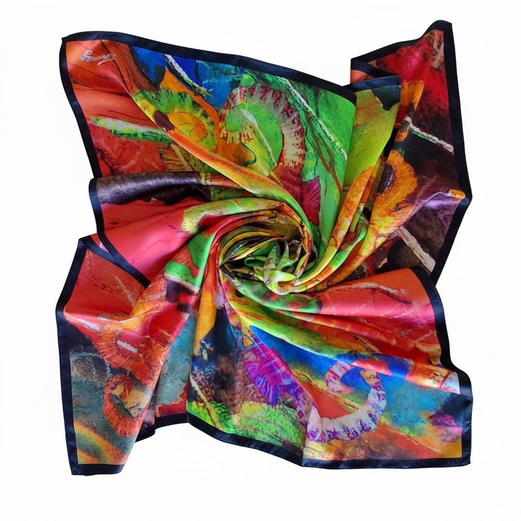 Foulard Hippocampes en Automne – fond blanc