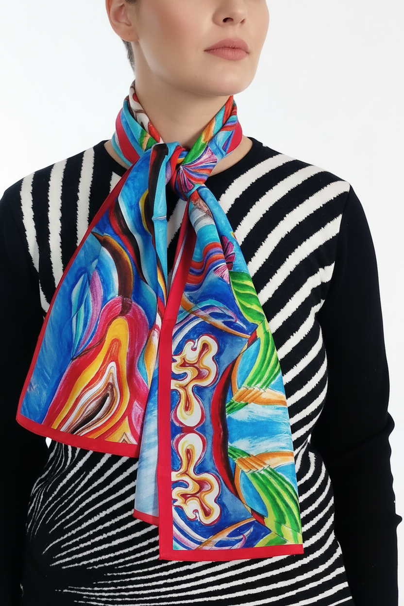 Foulard La Danse des Couleurs – Photo portée éditorial