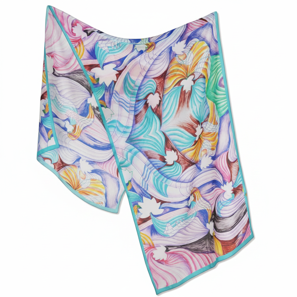 Foulard La Danse des Rubans – Fond blanc
