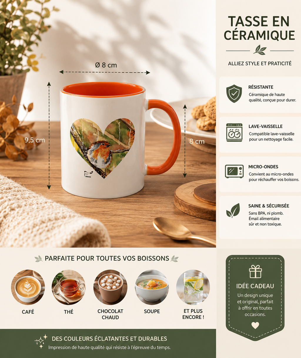 Mug : Le rouge-gorge Farnaz